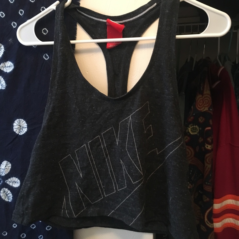 Dark grey heather racerback Nike crop tank